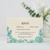 素朴で真新しいSucculentsカード招待を結婚するRSVP 出欠カード (スタンド正面)