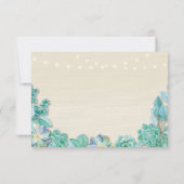 素朴で真新しいSucculentsカード招待を結婚するRSVP 出欠カード (裏面)