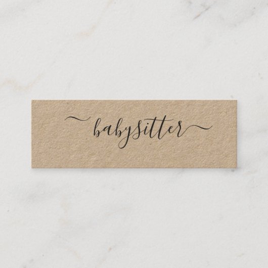 素朴で自然でシンプルで明白なベビーシッターのオペア スキニー名刺 (正面)