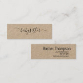 素朴で自然でシンプルで明白なベビーシッターのオペア スキニー名刺 (正面/裏面)