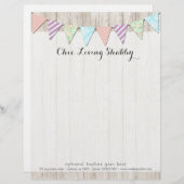 素朴で色彩の鮮やかな木のぼろぼろのシックな国の旗布 レターヘッド (正面/裏面)