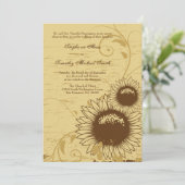素朴で苦しいヒマワリの結婚式の招待 招待状 (スタンド正面)