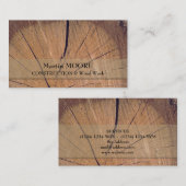 素朴で荒く現実的な表面木片 名刺 (正面/裏面)