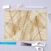 素朴で薄いクリーム色のレースの葉 薄葉紙 (クラフト)