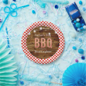 素朴で赤いチェック模様の父の日BBQ ペーパープレート (パーティー)