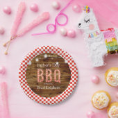 素朴で赤いチェック模様の父の日BBQ ペーパープレート (パーティー)