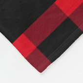 素朴で赤いバッファローの点検家族のモノグラム フリースブランケット (角)