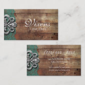 素朴で赤いレースのランジェリーの店の名刺 名刺 (正面/裏面)