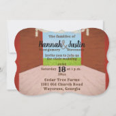 素朴で赤い納屋およびデイジーの国の結婚式 招待状 (裏面)