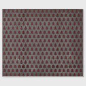 素朴で赤く及び黒い格子縞のクリスマスツリーの黒板 ラッピングペーパー (フラット)