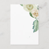 素朴で軽やかなニュートラルな花のウェディング詳細 エンクロージャーカード (裏面)