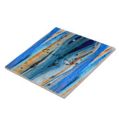 素朴で青い杜松木板 タイル (側面)