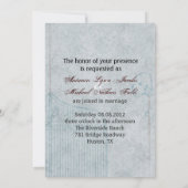 素朴で青い納屋の木製のデイジーの国の結婚式 招待状 (裏面)