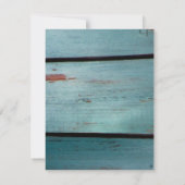 素朴で青い納屋の木製のハートの結婚式招待状 招待状 (裏面)