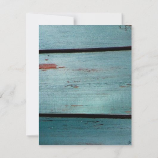 素朴で青い納屋の木製のハートの結婚式招待状 招待状 (裏面)