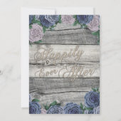 素朴で青く美しい国の納屋の木製の結婚式 招待状 (裏面)