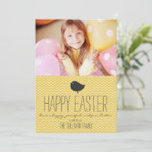 素朴で黄色いシェブロンのハッピーイースターカード シーズンカード (スタンド正面)