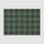 素朴で黒いおよび緑のバッファローの格子縞のティッシュペーパー 薄葉紙 (正面)