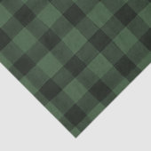 素朴で黒いおよび緑のバッファローの格子縞のティッシュペーパー 薄葉紙 (詳細)