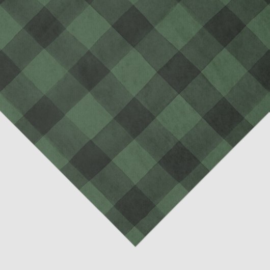 素朴で黒いおよび緑のバッファローの格子縞のティッシュペーパー 薄葉紙 (詳細)