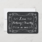 素朴で黒いバーラップRSVPの結婚式の応答カード 出欠カード (裏面)