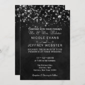 素朴で黒い黒板のダイヤモンドのエレガントな結婚式 招待状 (正面/裏面)