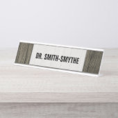 素朴で、フェイクな木製の一見パターン + 名前をカスタムする デスクネームプレート (正面)