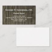 素朴で、保守的な特許代理人の名刺 名刺 (正面/裏面)