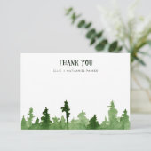 素朴で、粋な緑の松の木 サンキューカード (スタンド正面)