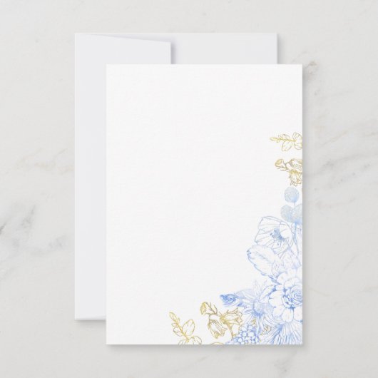 素朴とエレガント花模様バラ金ゴールド結婚の サンキューカード (裏面)