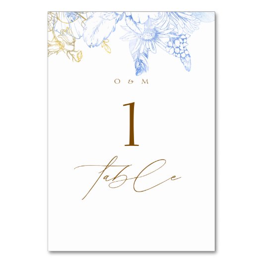 素朴とエレガント花模様バラ金ゴールド結婚の テーブルナンバー (正面)