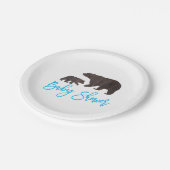 素朴なお母さんおよびベビーくまのベビーシャワーのプレート ペーパープレート (アングル)