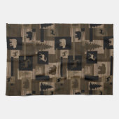 素朴なくまのアメリカヘラジカの木手タオル キッチンタオル (横)