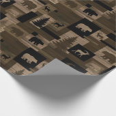 素朴なくまのアメリカヘラジカ木製パターン包装紙 ラッピングペーパー (角)