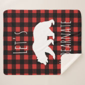 素朴なくまのバッファローの点検の格子縞はHibearnate シェルパブランケット (正面(横))