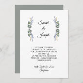 素朴なすみれ色の群葉の結婚式のサンキューカード サンキューカード (正面/裏面)