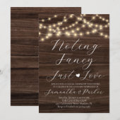 素朴なだけどおしゃれなラブストリングライト 招待状 (正面/裏面)