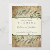 素朴なつる植物の植物の森の結婚式招待状 招待状 (正面)