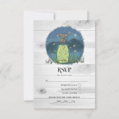 素朴なねずみのホタルのメイソンジャー 出欠カード (正面)