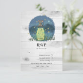 素朴なねずみのホタルのメイソンジャー 出欠カード (スタンド正面)