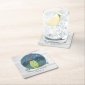 素朴なねずみホタルのメイソンジャー スクエアペーパーコースター (インサイチュ)