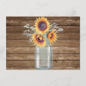 素朴なひまわりが描かれたカントリー風のヴィンテージウッド Save the Date セーブザデート (裏面)