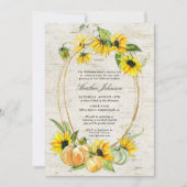 素朴なひまわりとカボチャの追悼式 招待状 (正面)