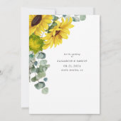 素朴なひまわりとユーカリの結婚式の案内カード セーブザデート (裏面)