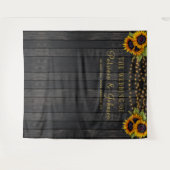 素朴なひまわりのウェディング フォトブースの背景 タペストリー (正面(横))