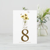 素朴なひまわりのメイソンジャー テーブルナンバー (スタンド正面)