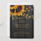素朴なひまわりの予定変更のお知らせ 招待状 (正面)