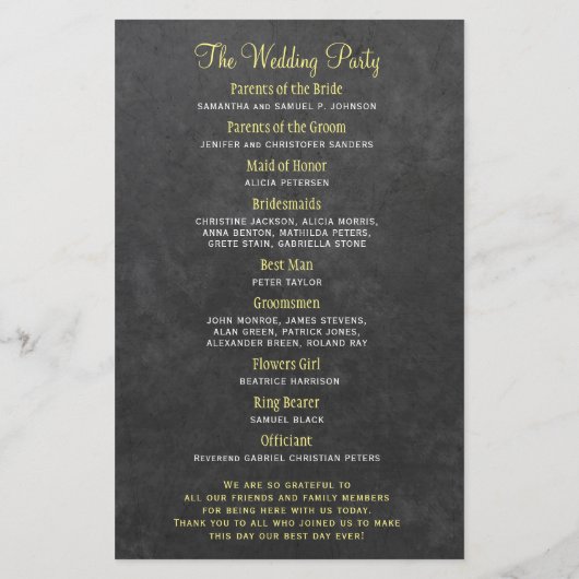 素朴なひまわりの予算で叶うウェディングプログラム (裏面)