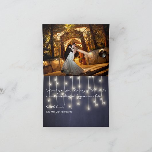 素朴なひまわりの写真入りウェディングサンクスカード サンキューカード (内部)