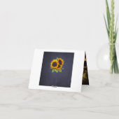 素朴なひまわりの写真入りウェディングサンクスカード サンキューカード (裏面)